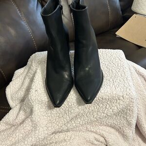 bp Black Pointed Toe Block Heel Women's Boots